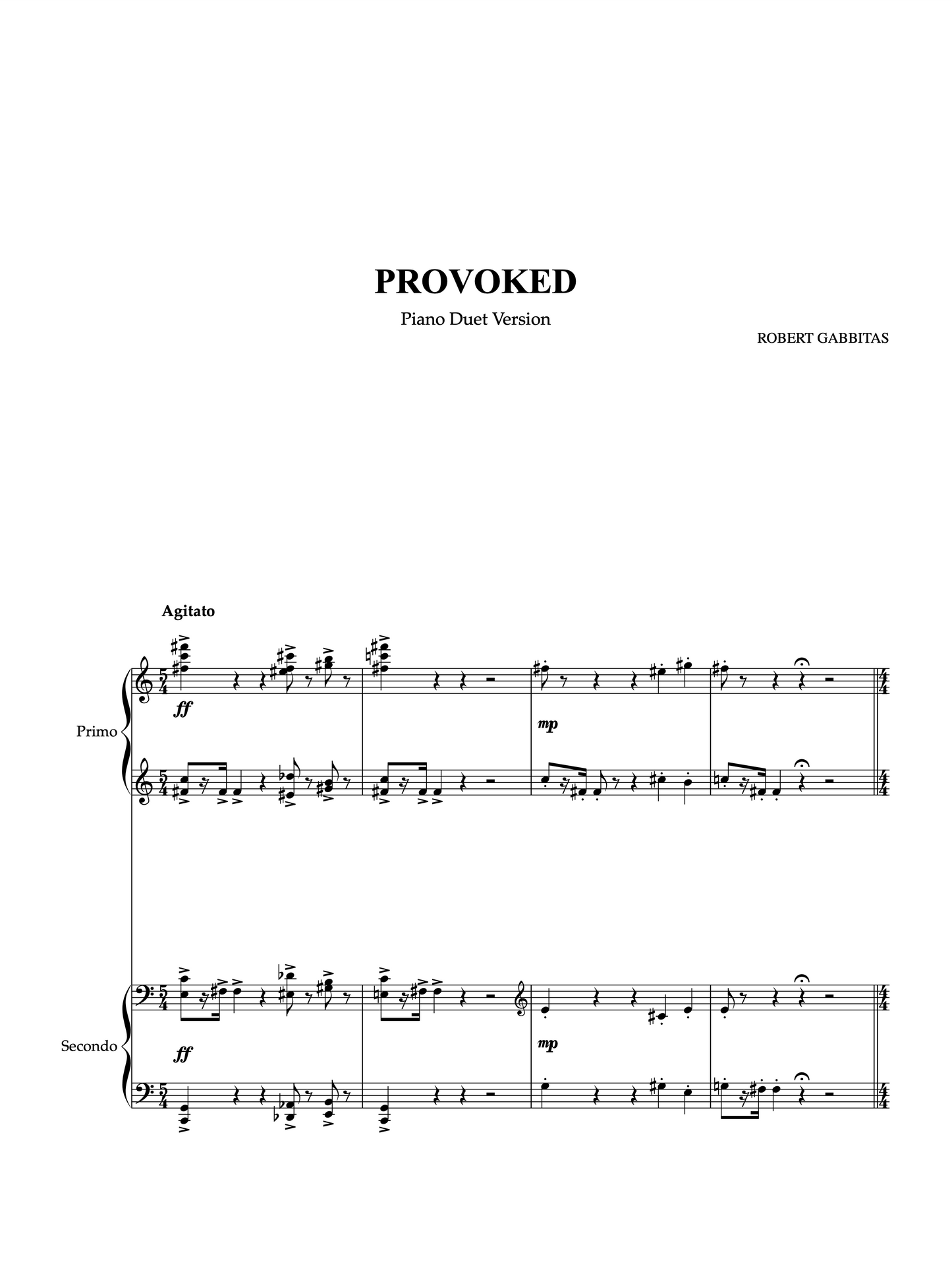 Provoked (Piano Duet Version)
